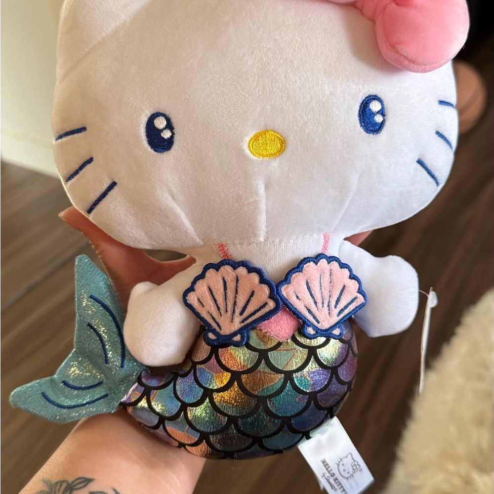 Sanrio Hello Kitty Mermaid Plush with Pink and Blue